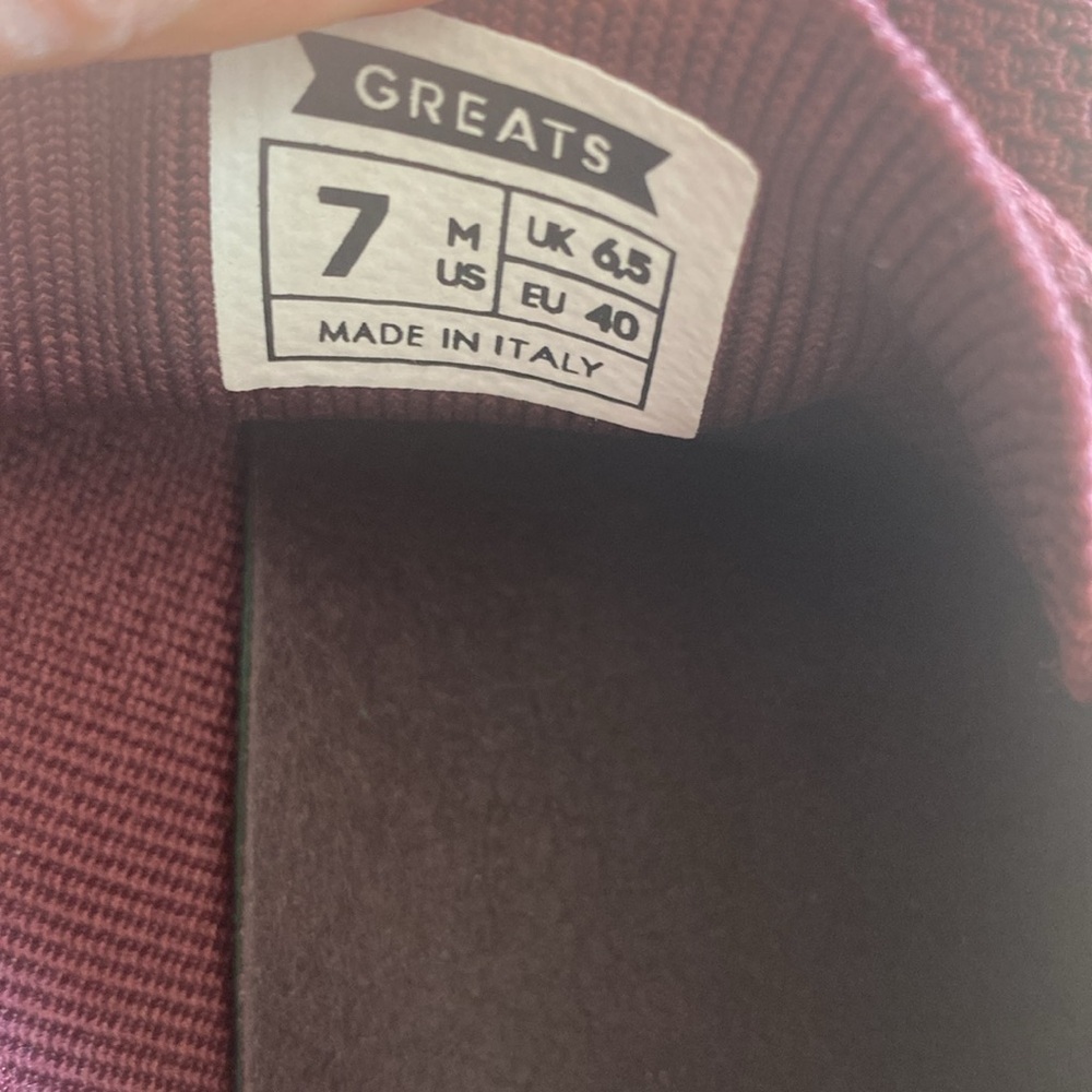 Greats Brooklyn Men’s Burgundy sneakers size 7 - Picture 11 of 11